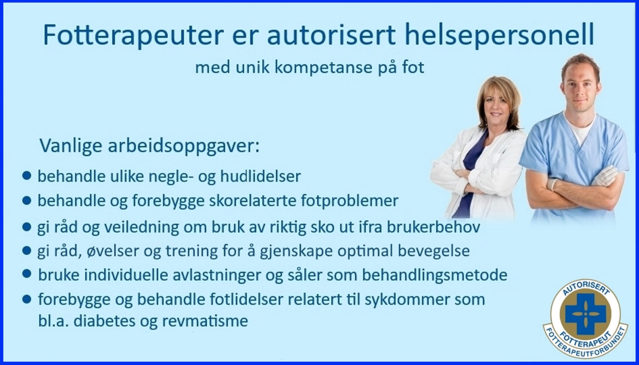 fotterapeuter er autorisert helsepersonell fotterapeuter er autorisert helsepersonell